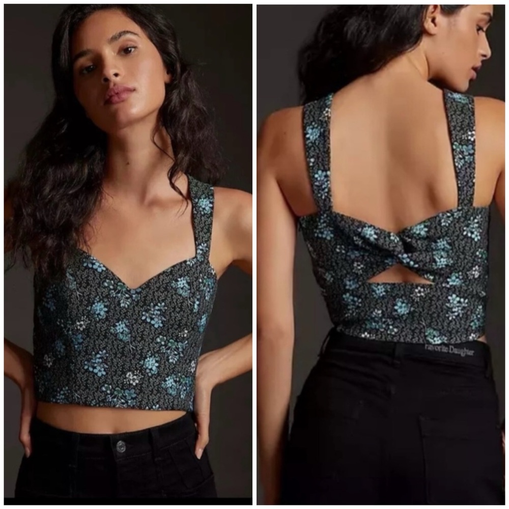 Sachin & Babi x Anthropologie floral jacquard crop top